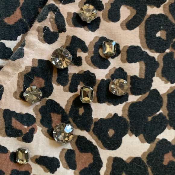 Italian leopard print pants with rhinestone design - Picture 5 of 12